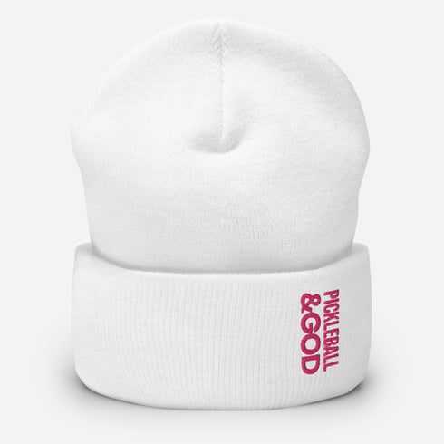 Pickleball &GOD Flamingo Cuffed Beanie
